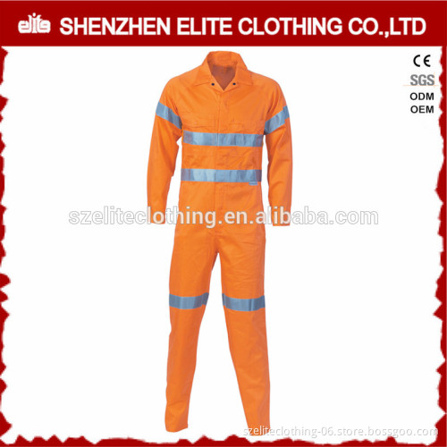 EN471 3M 8910 reflective safety custom embroidered orange work coveralls